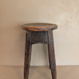 Heavily Patinated Antique Arts and Crafts Mission-Style Wooden Stool