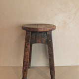 Heavily Patinated Antique Arts and Crafts Mission-Style Wooden Stool