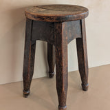 Heavily Patinated Antique Arts and Crafts Mission-Style Wooden Stool