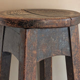 Heavily Patinated Antique Arts and Crafts Mission-Style Wooden Stool