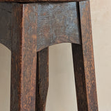 Heavily Patinated Antique Arts and Crafts Mission-Style Wooden Stool