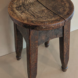 Heavily Patinated Antique Arts and Crafts Mission-Style Wooden Stool