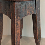 Heavily Patinated Antique Arts and Crafts Mission-Style Wooden Stool