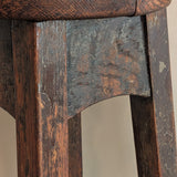 Heavily Patinated Antique Arts and Crafts Mission-Style Wooden Stool