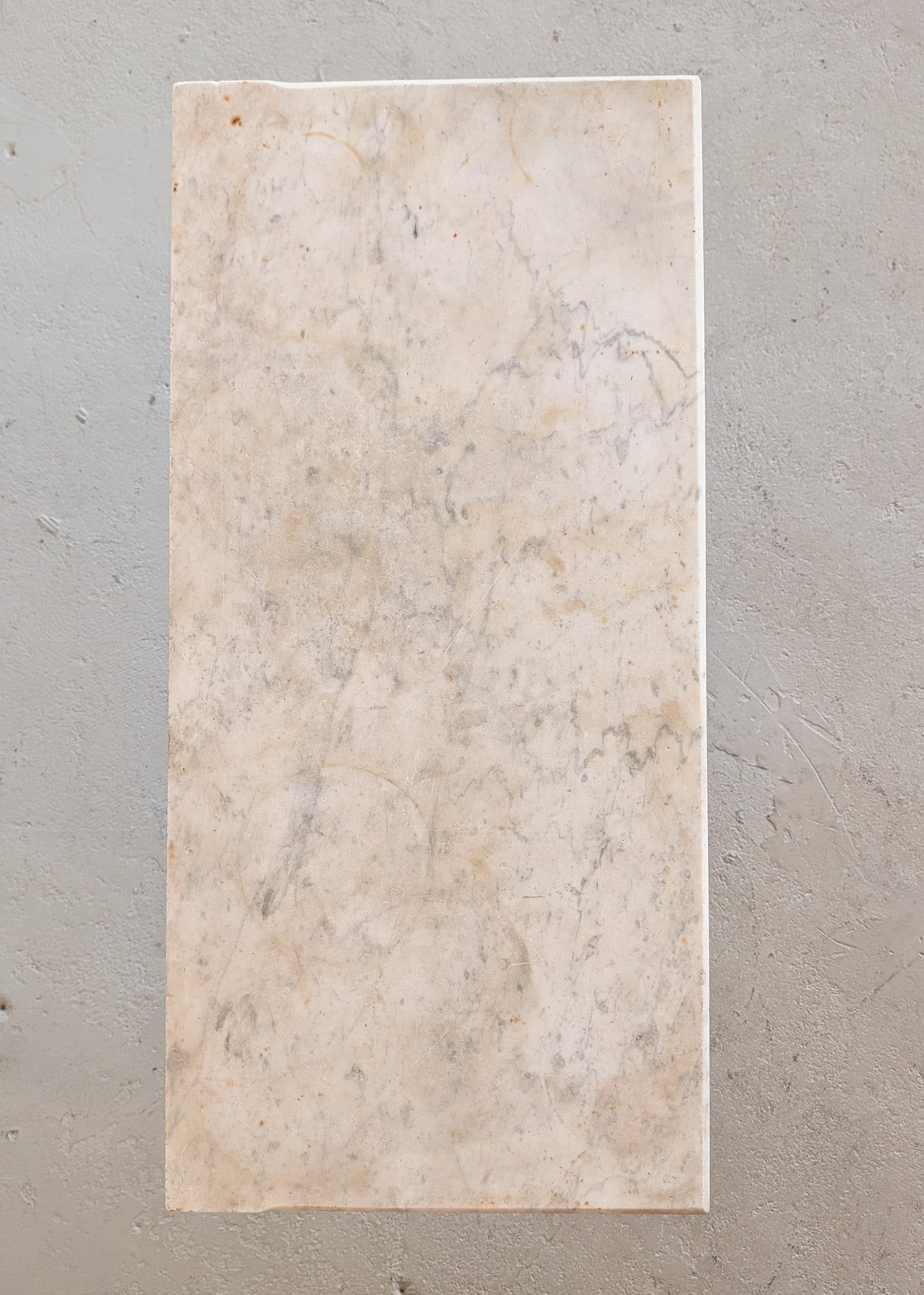 Antique French Marble-Top Console Table with Wrought Iron Base and Quatrefoil Apron and Scroll Detailing