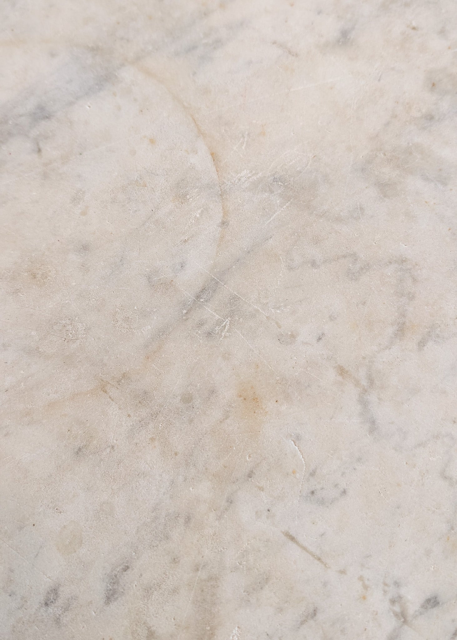 Antique French Marble-Top Console Table with Wrought Iron Base and Quatrefoil Apron and Scroll Detailing