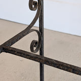 Antique French Marble-Top Console Table with Wrought Iron Base and Quatrefoil Apron and Scroll Detailing