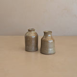 Pair of Petite Neutral Speckled Studio Pottery Bud Vases