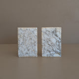 Pair of Vintage Italian Alabaster Stacked Book Bookends