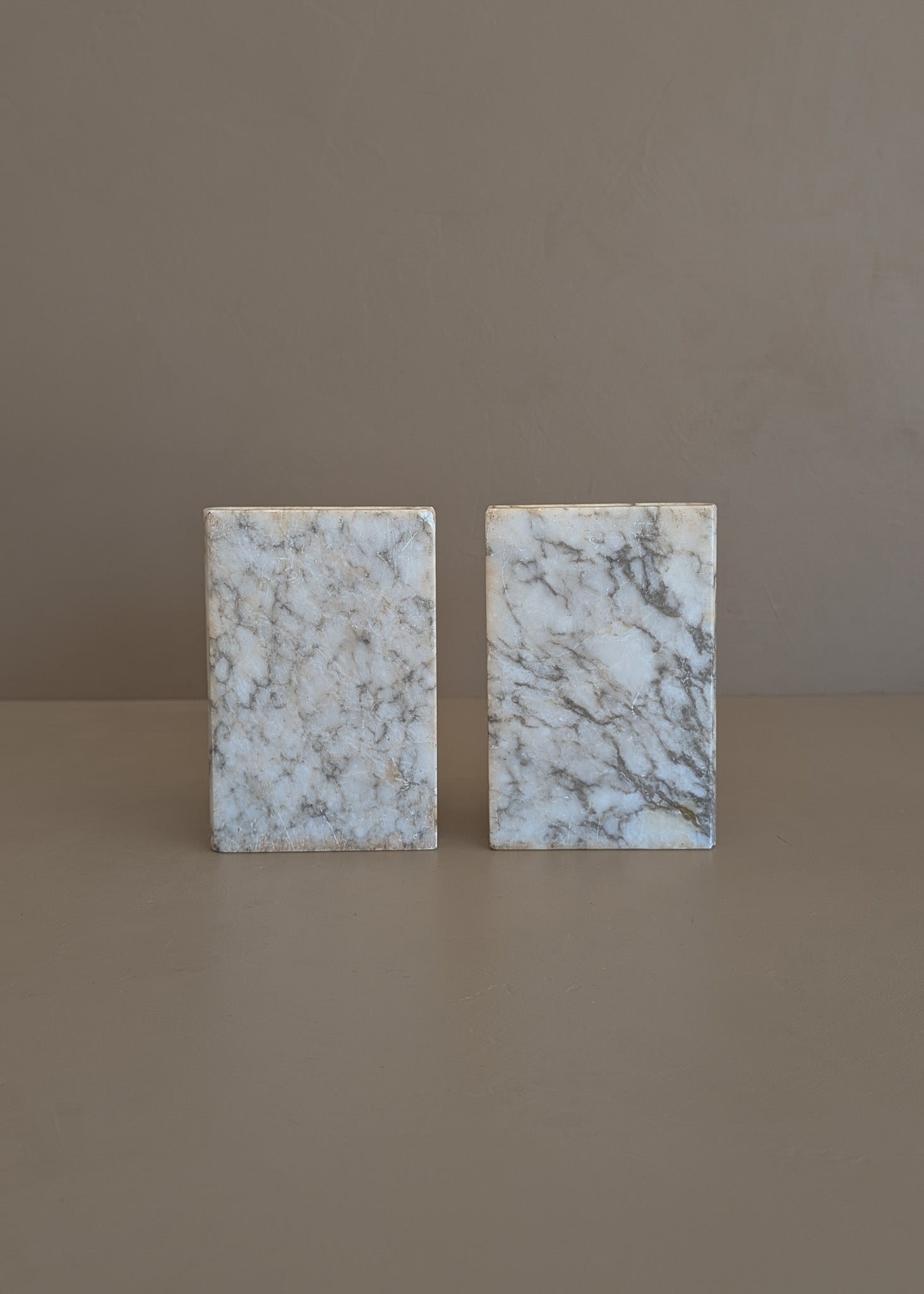 Pair of Vintage Italian Alabaster Stacked Book Bookends