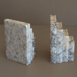Pair of Vintage Italian Alabaster Stacked Book Bookends
