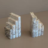 Pair of Vintage Italian Alabaster Stacked Book Bookends