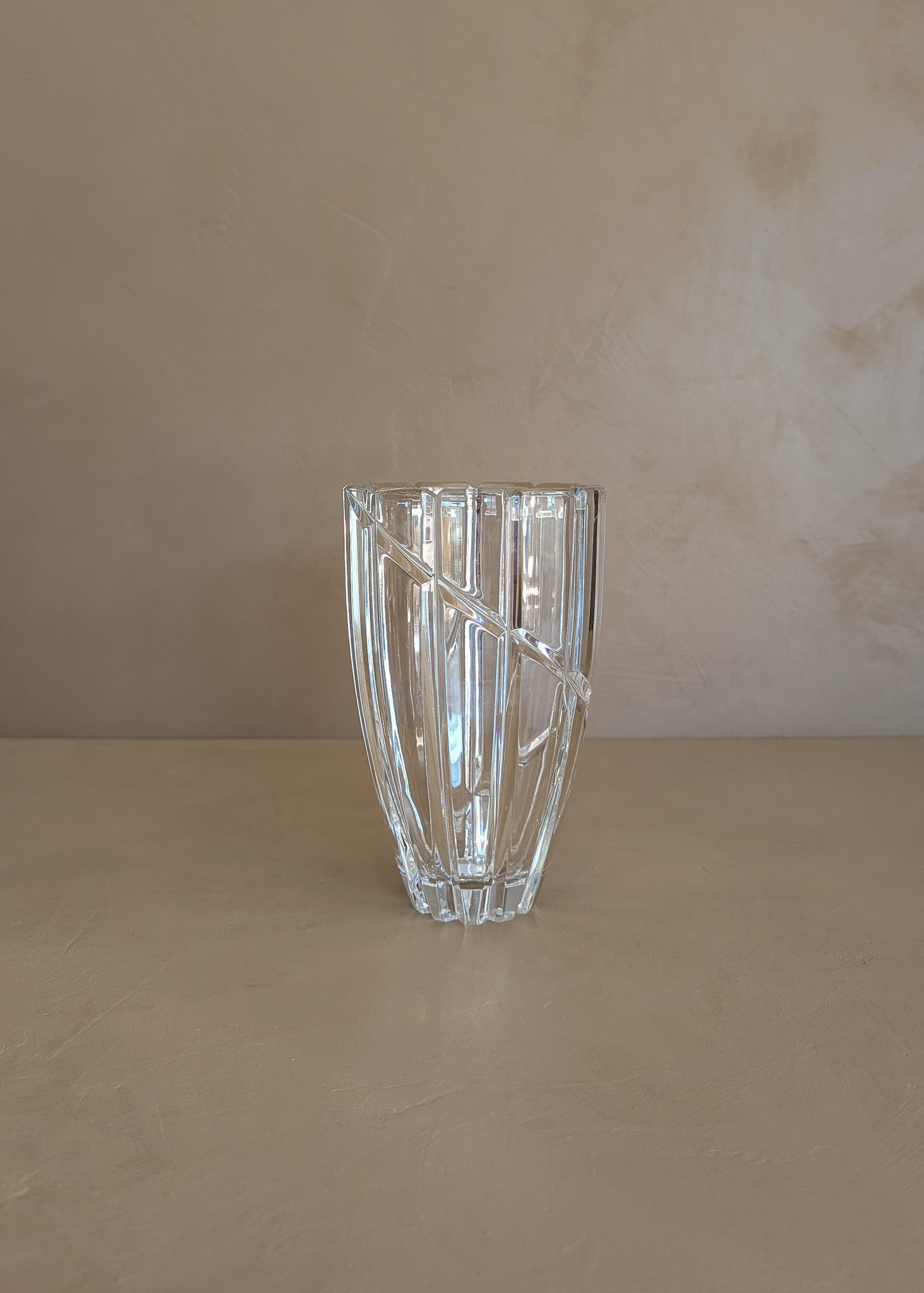 Vintage Mikasa Cut Lead Crystal Glass Vase
