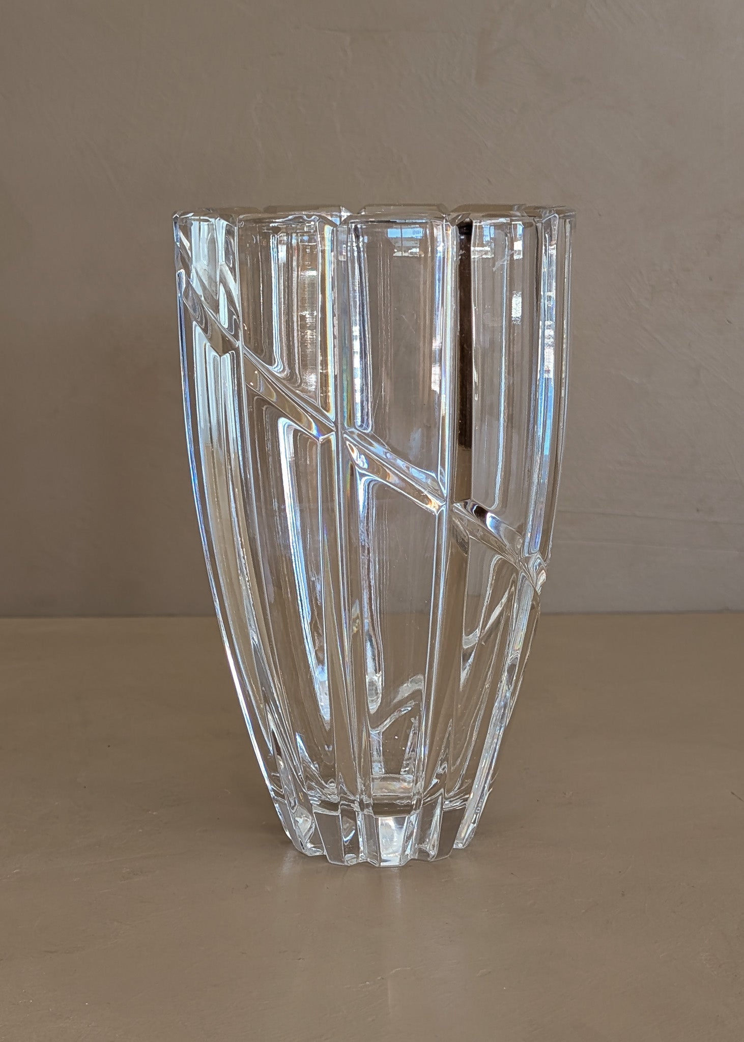 Vintage Mikasa Cut Lead Crystal Glass Vase