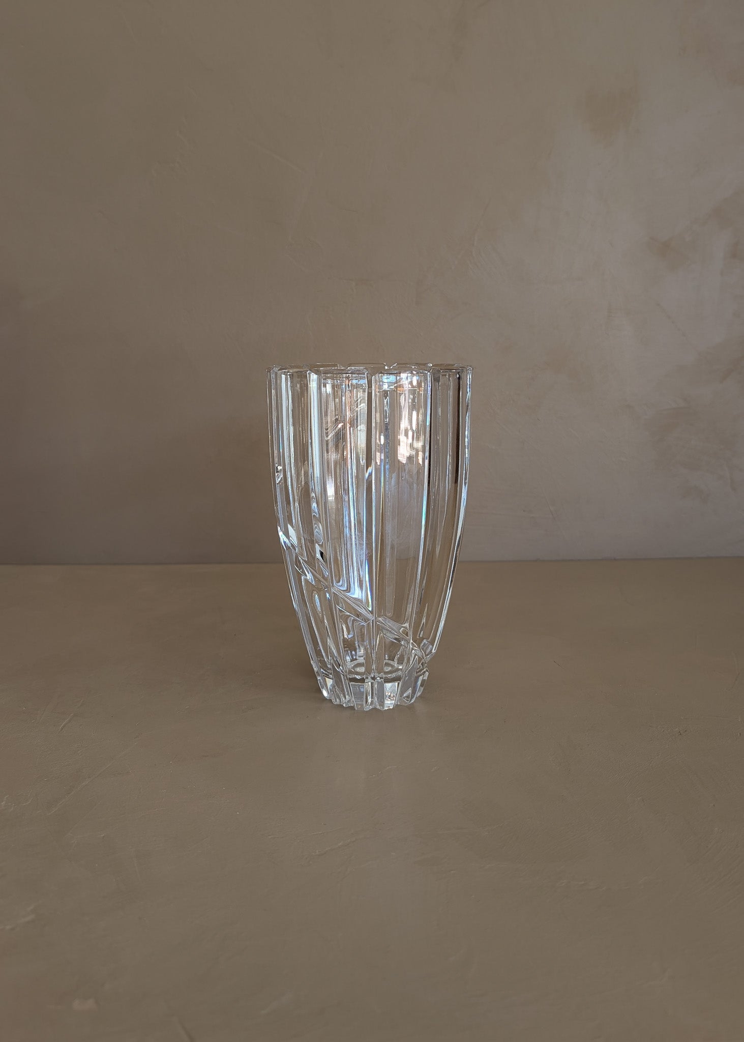 Vintage Mikasa Cut Lead Crystal Glass Vase