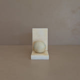 Single Vintage Italian Alabaster Chunky Sphere Bookend