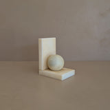 Single Vintage Italian Alabaster Chunky Sphere Bookend