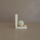 Single Vintage Italian Alabaster Chunky Sphere Bookend