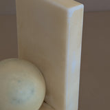 Single Vintage Italian Alabaster Chunky Sphere Bookend