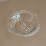 Vintage Glass Dish with Floral Etchings