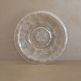 Vintage Glass Dish with Floral Etchings