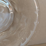 Vintage Glass Dish with Floral Etchings