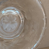Vintage Glass Dish with Floral Etchings