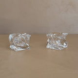 Pair of Vintage Mikasa Square Swirled Glass Tealight Candleholders
