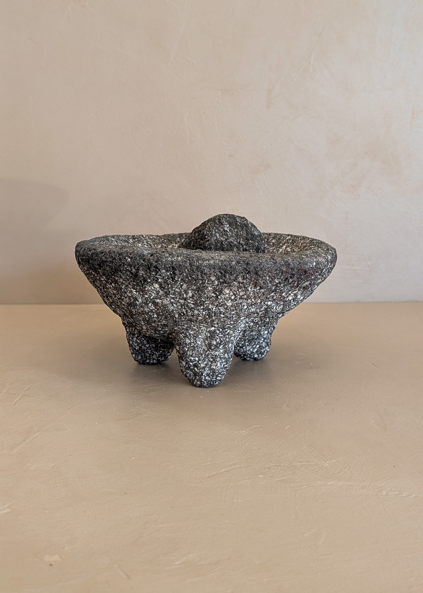 Large Carved Molcajete Mortar and Pestle