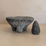 Large Carved Molcajete Mortar and Pestle