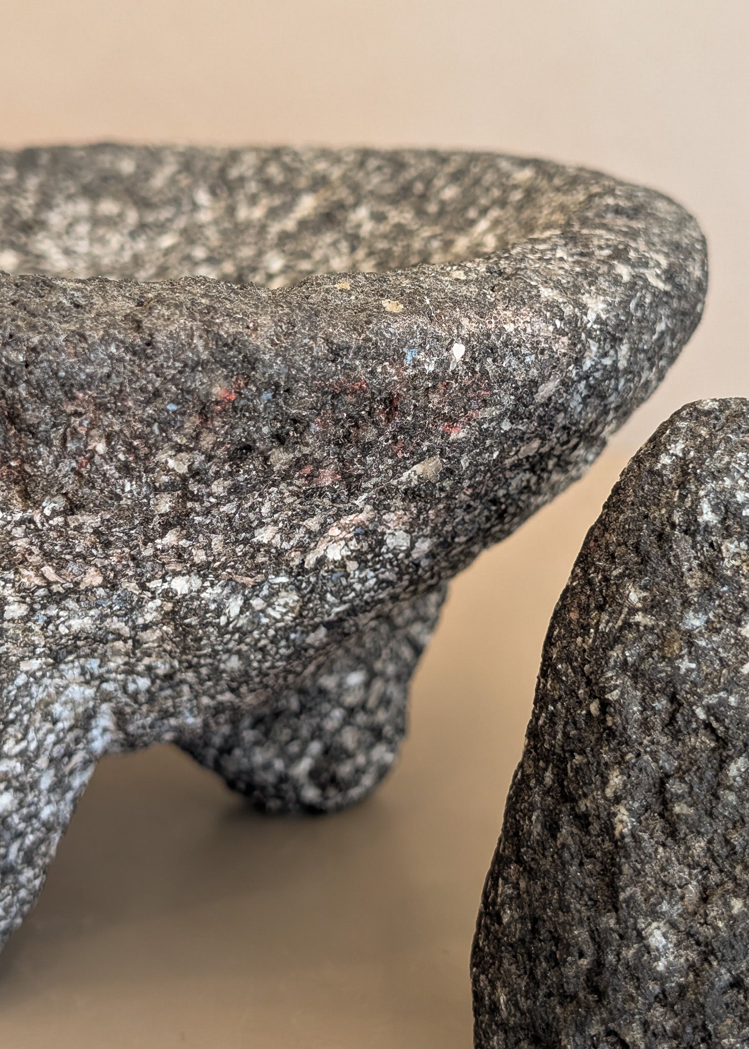 Large Carved Molcajete Mortar and Pestle