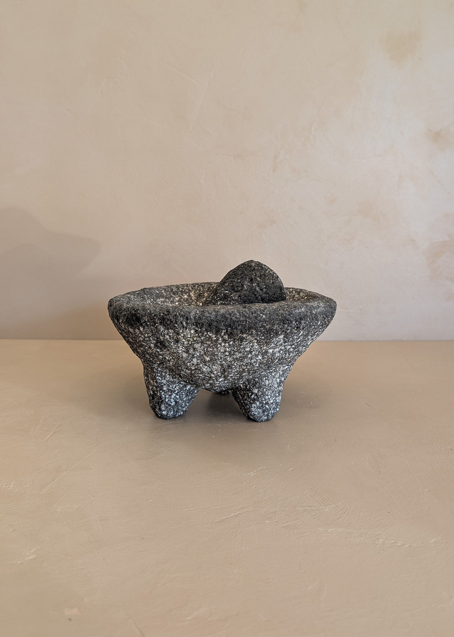 Large Carved Molcajete Mortar and Pestle