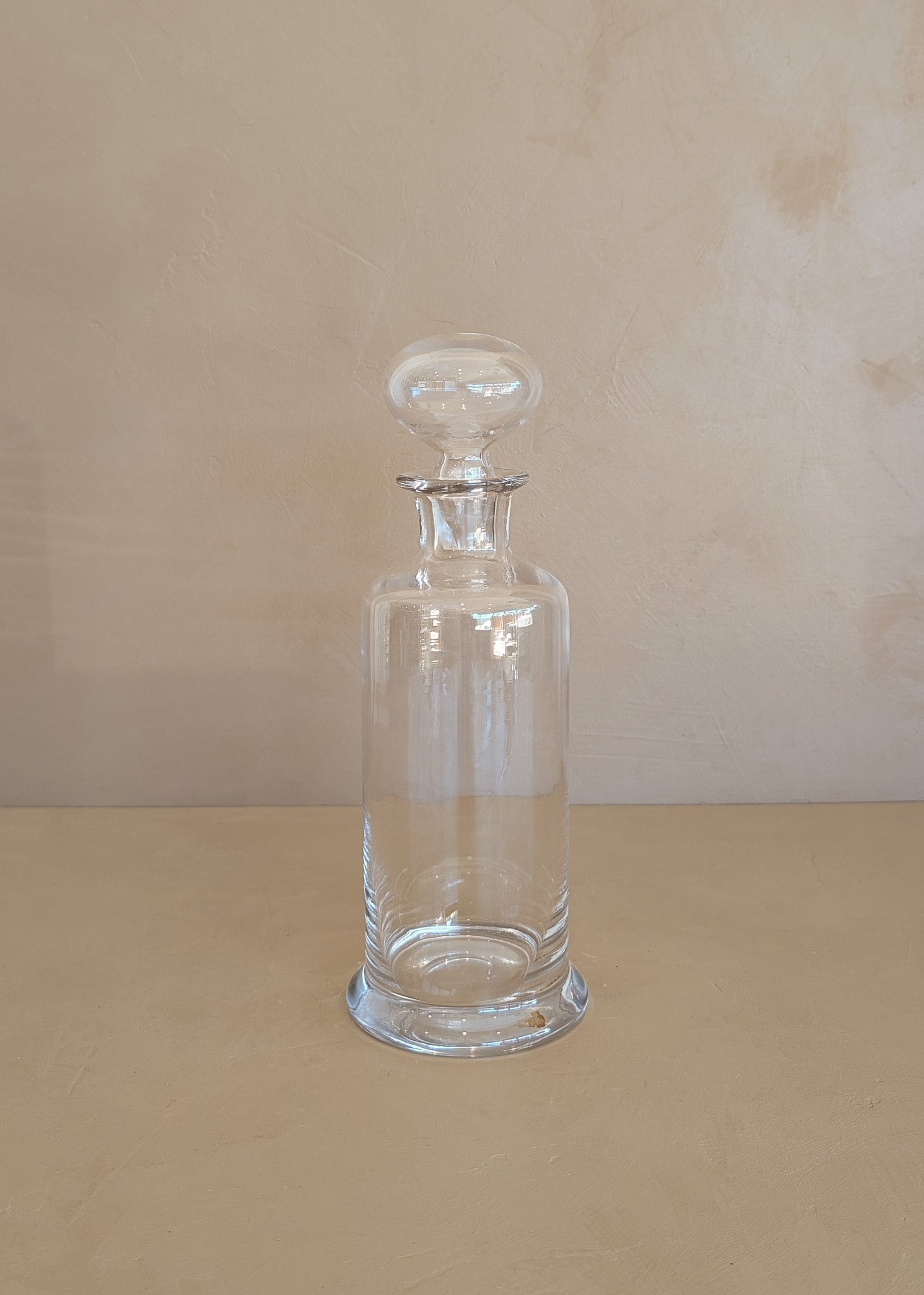 Vintage Glass Decanter with Blown Glass Stopper