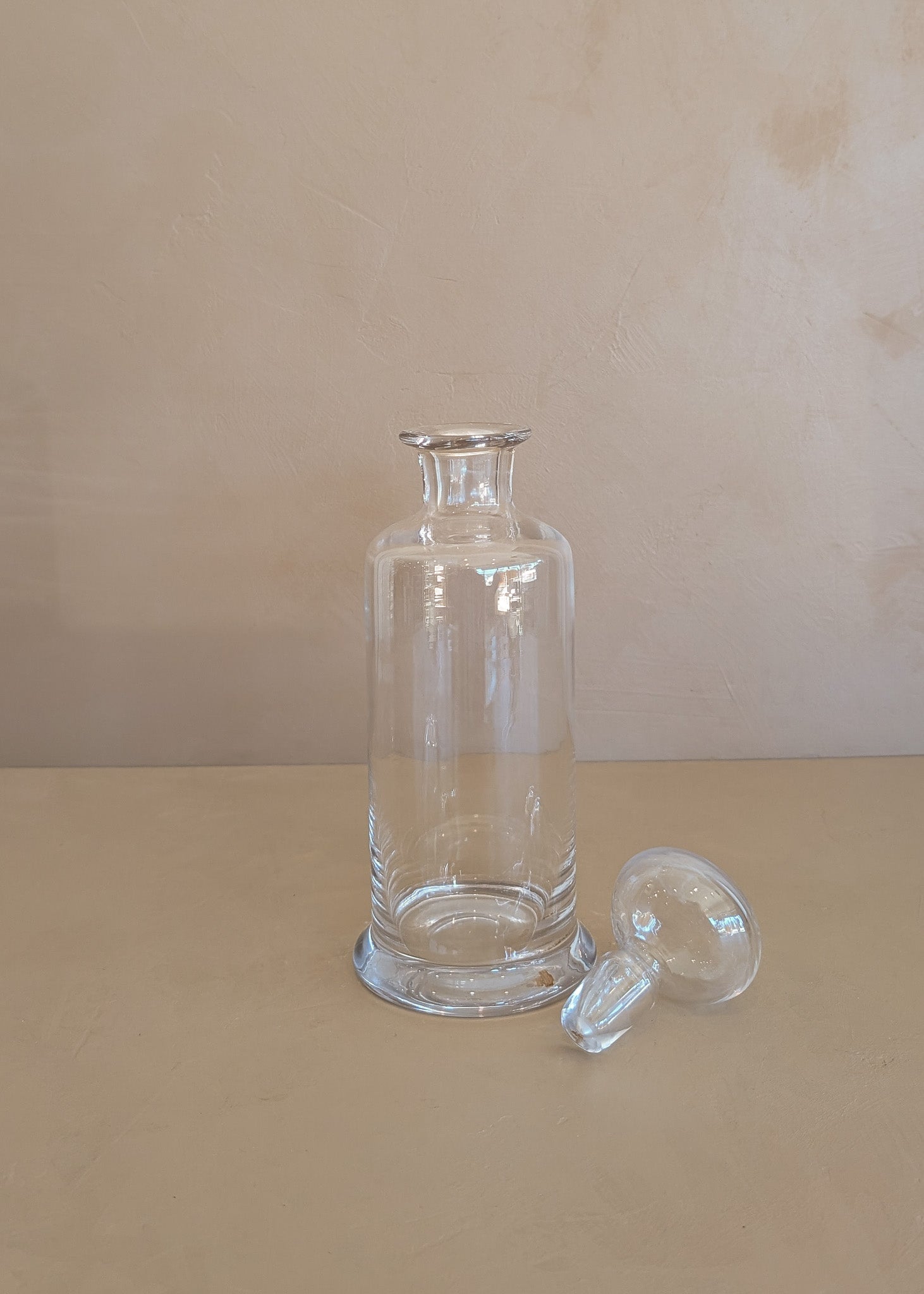 Vintage Glass Decanter with Blown Glass Stopper