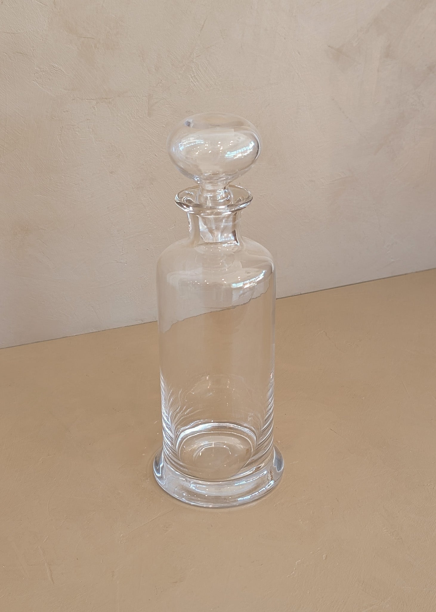 Vintage Glass Decanter with Blown Glass Stopper