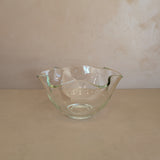 Vintage Glass Bowl with Scalloped Rim