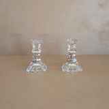 Pair of Vintage European Lead Crystal Candlesticks