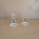 Pair of Vintage European Lead Crystal Candlesticks