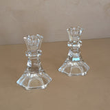 Pair of Vintage European Lead Crystal Candlesticks