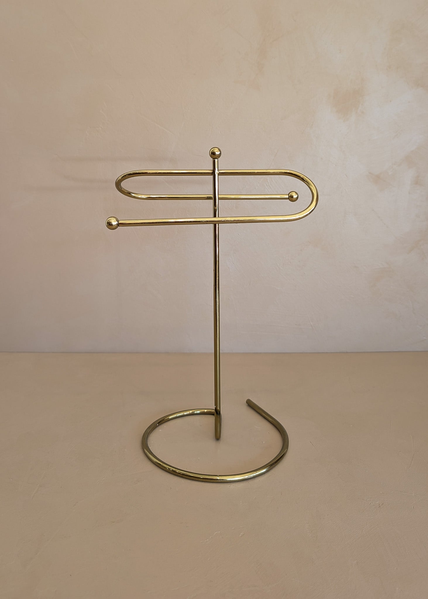 Vintage Gold-Tone Tabletop Towel Rack Holder