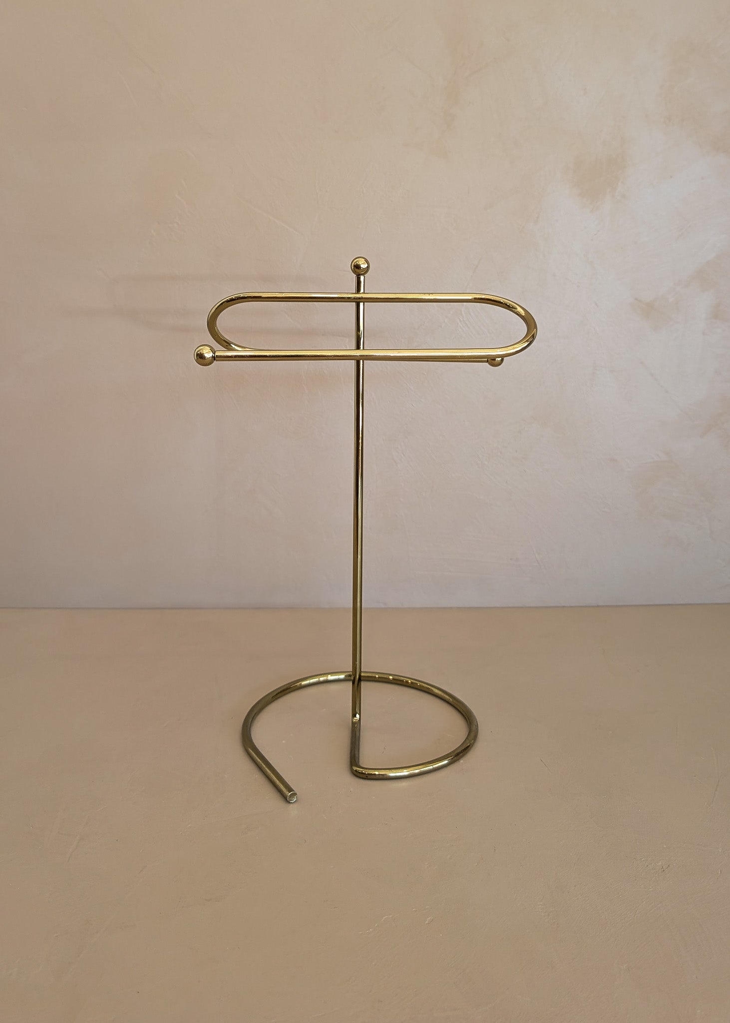 Vintage Gold-Tone Tabletop Towel Rack Holder