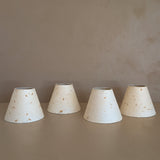 Set of 4 Vintage Textured Natural Fiber Paper Mache Clip On Chandelier/Sconce Lampshades