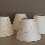 Set of 4 Vintage Textured Natural Fiber Paper Mache Clip On Chandelier/Sconce Lampshades