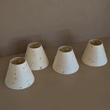 Set of 4 Vintage Textured Natural Fiber Paper Mache Clip On Chandelier/Sconce Lampshades