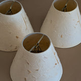 Set of 4 Vintage Textured Natural Fiber Paper Mache Clip On Chandelier/Sconce Lampshades