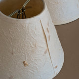 Set of 4 Vintage Textured Natural Fiber Paper Mache Clip On Chandelier/Sconce Lampshades