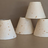 Set of 4 Vintage Textured Natural Fiber Paper Mache Clip On Chandelier/Sconce Lampshades