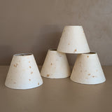 Set of 4 Vintage Textured Natural Fiber Paper Mache Clip On Chandelier/Sconce Lampshades