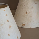 Set of 4 Vintage Textured Natural Fiber Paper Mache Clip On Chandelier/Sconce Lampshades