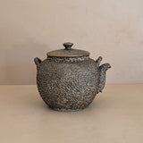 Vintage Japanese Teapot with Dark Brown Jakatsu Glaze